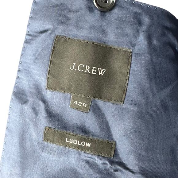 J.CREW Men's Blue Wool Ludlow Blazer Jacket Size 42R Vitale Barberis Canonico - Picture 4 of 7